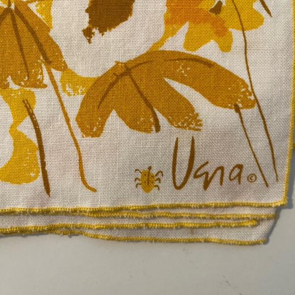 Floral Dining Table Napkins - Yellow and Brown - Picture 3 of 3